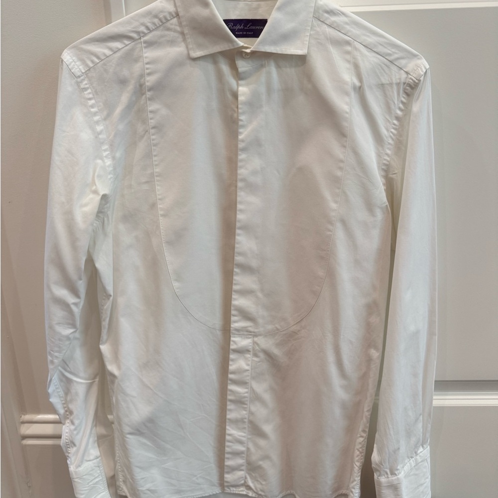 Ralph Lauren Purple Label Elegant White Tuxedo Shirt